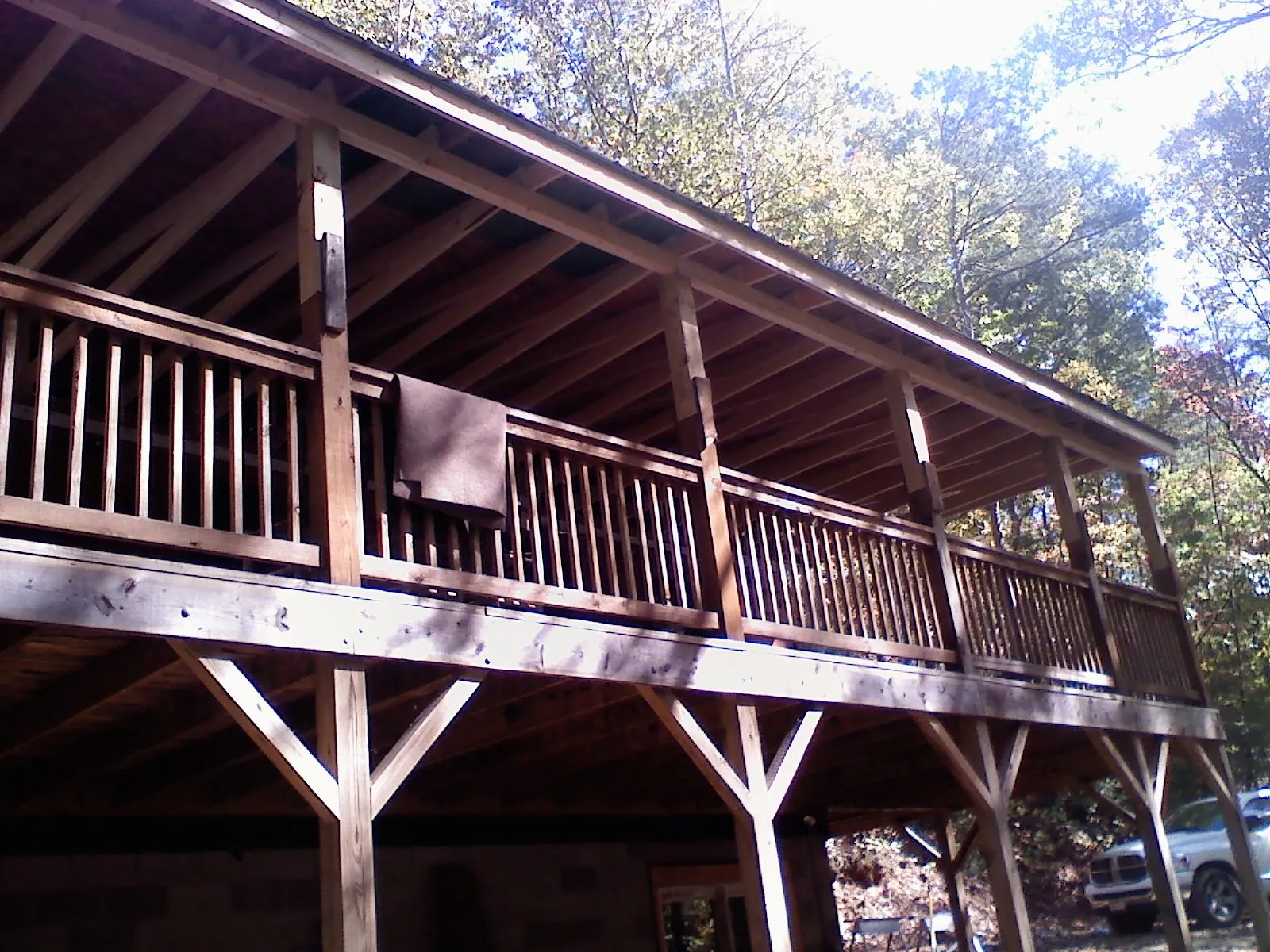 Timber framing under a new elevated porch and deck — Roof Leak Repair in Stella by Roofing Brothers